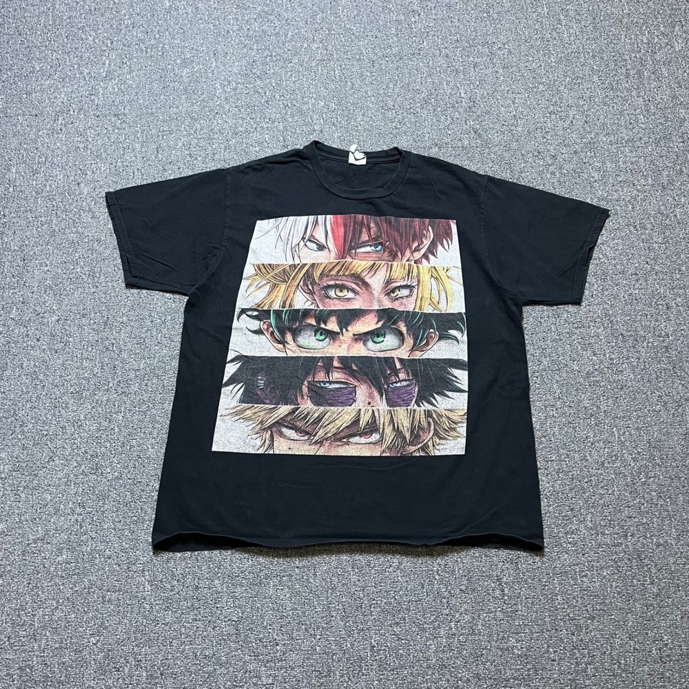 My Hero Academia T-Shirt Large Black Anime Graphic Tee MHA